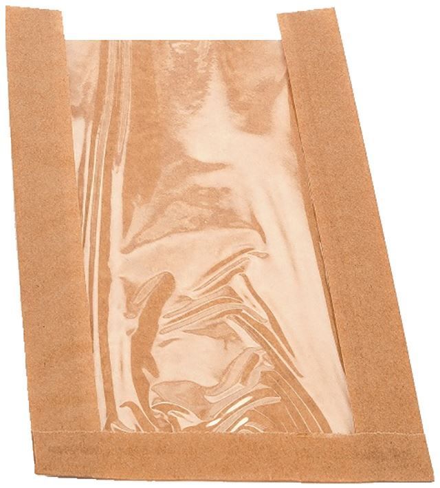 Sac avec fenêtre papier kraft brun 14x4x27cm - GAULT ET FREMONT - Carton de 1000