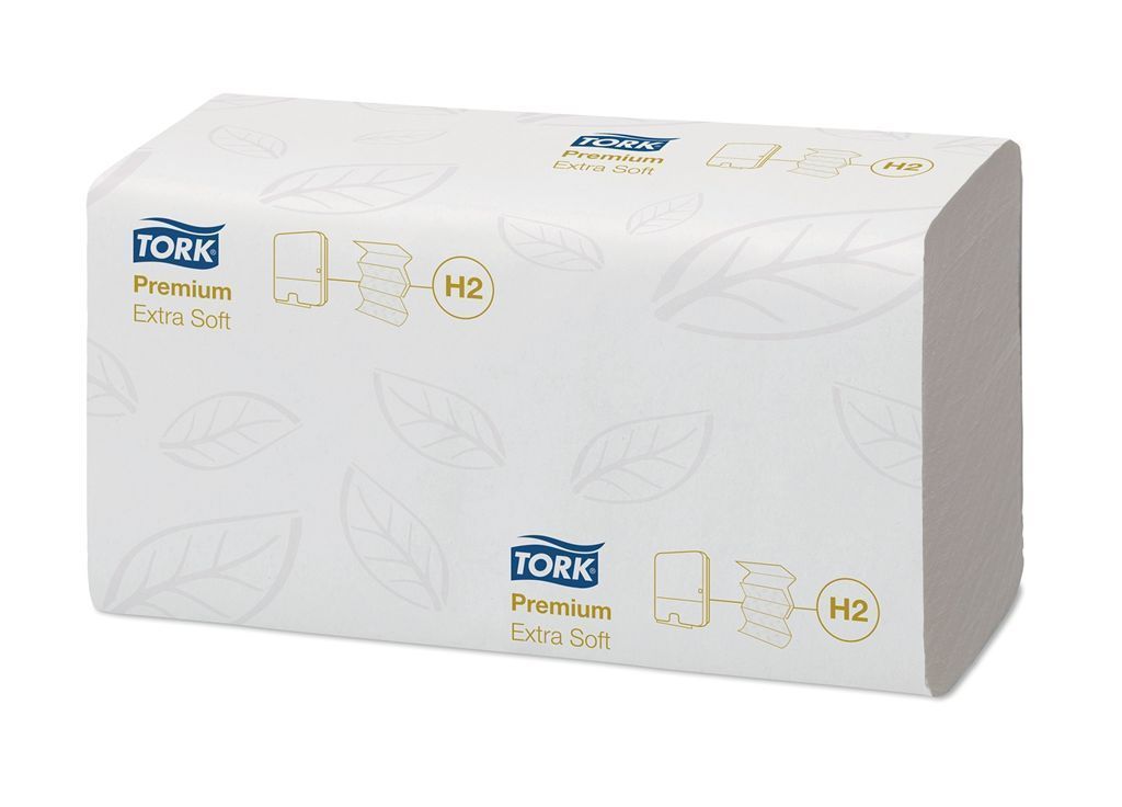 Essuie mains enchevêtré 2 plis 21x34cm blanc Premium extra doux H2 - TORK - Carton de 2100