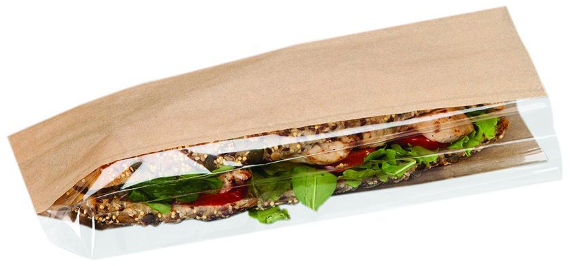 Sac sandwich fenêtré papier ingraissable brun 10x4x36cm - GAULT ET FREMONT - Carton de 1000