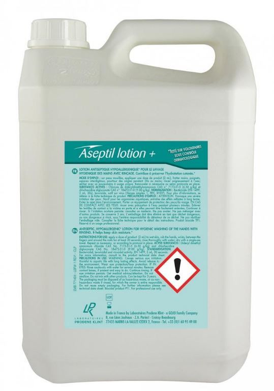 Savon mousse mains antiseptique Aseptil Lotion + - PRODENE KLINT - Bidon de 5l