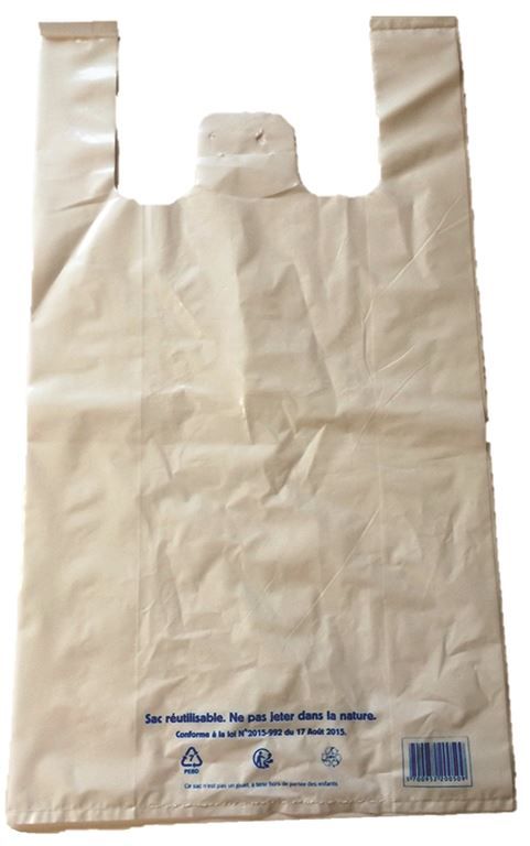 Sac bretelle réutilisable 18x10x35cm blanc - Carton de 1000