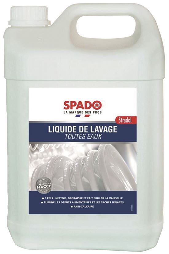 Détergent liquide lave vaisselle toutes eaux - SPADO - Bidon de 6kg