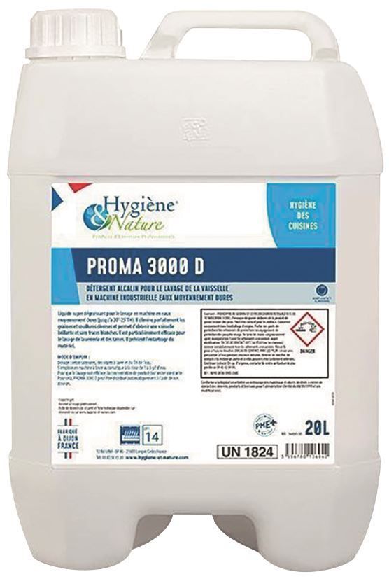 Détergent liquide lave vaisselle Proma 3000 D - HYGIENE ET NATURE - Bidon de 20l