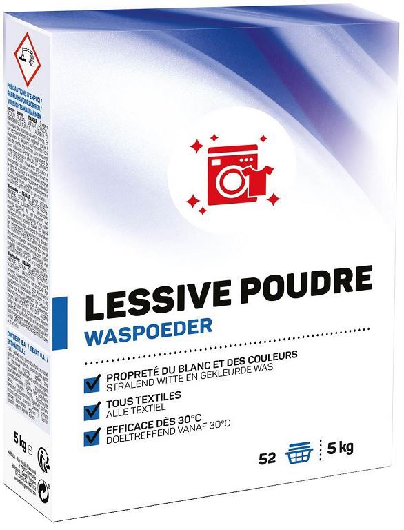 Lessive linge poudre tous textiles sans phosphate - Baril de 5kg