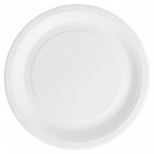 Assiette carton 100% biodégradable blanche 18cm - GDP - Carton de 800