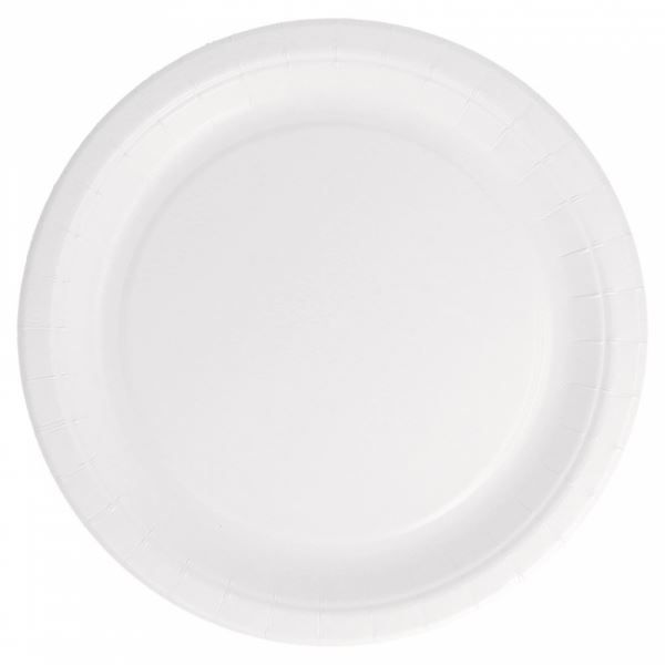 Assiette carton 100% biodégradable blanche 22cm - GDP - Carton de 400