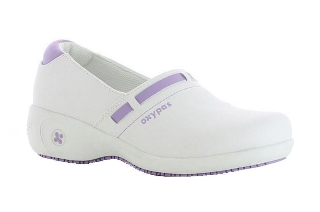 Chaussure de sécurité cuir blanc / violet Lucia EN 20347 ESD SRC T.36/42 - OXYPAS - Paire