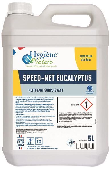 Nettoyant dégraissant multi usages Speed Net Eucalyptus - HYGIENE ET NATURE - Bidon de 5l