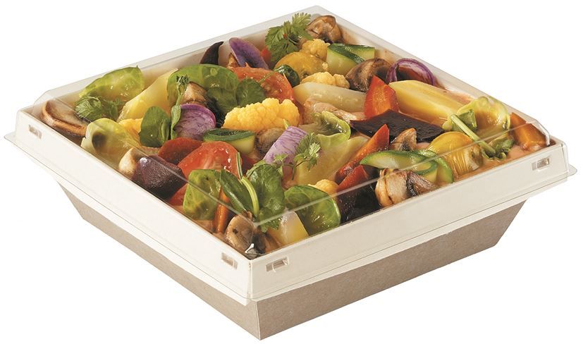 Barquette carton avec couvercle rPET Luxifood 900cc - ALPHA FORM - Carton de 160