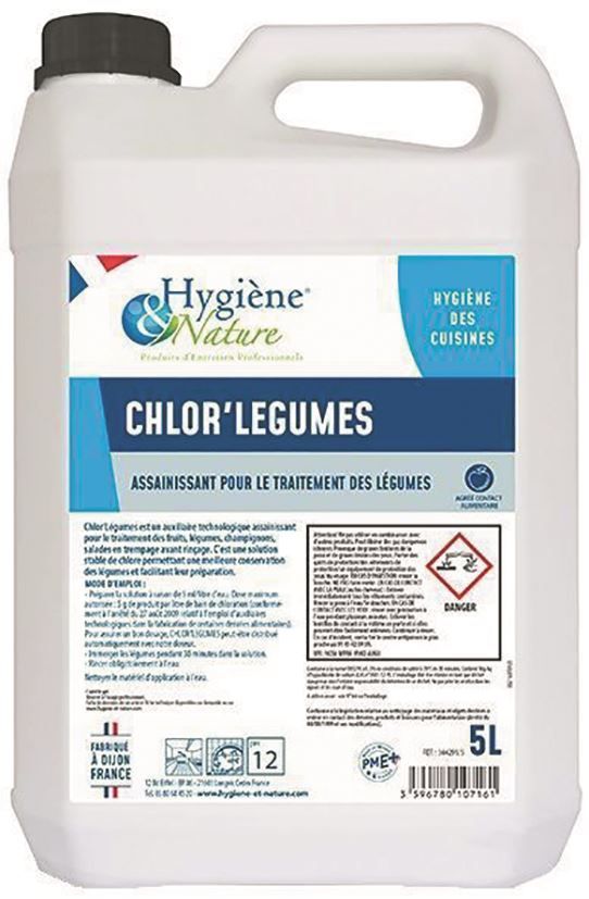 Assainissant légumes Chlor'Legumes - HYGIENE ET NATURE - Carton de 2x5l