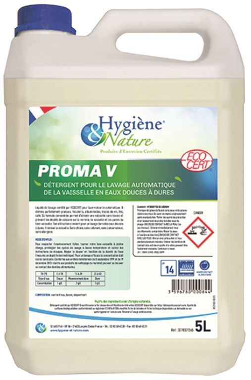 Détergent liquide lave vaisselle Proma V - HYGIENE ET NATURE