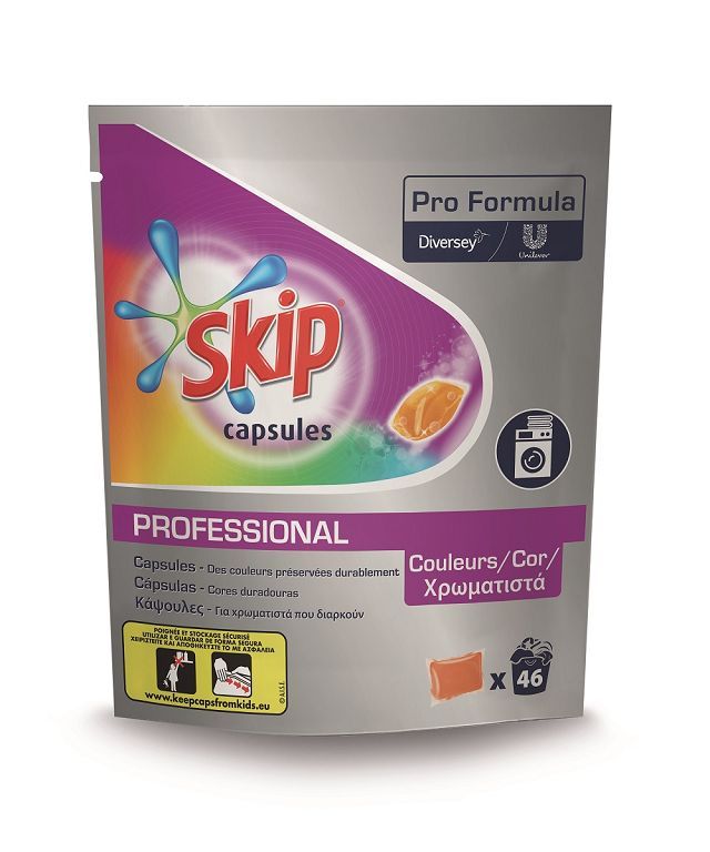 Lessive capsule pour textiles de couleurs - SKIP - Carton de 184