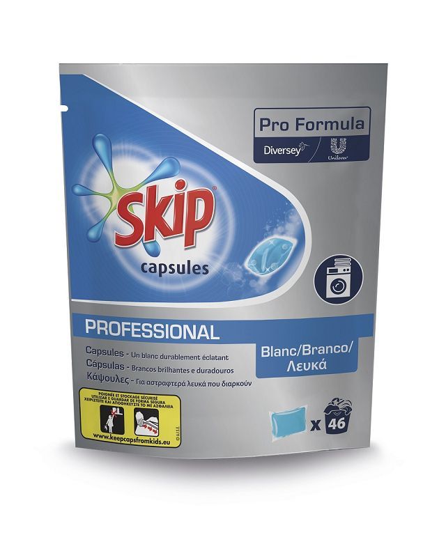 Lessive capsule pour textiles blancs - SKIP - Carton de 184