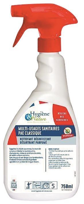 Nettoyant détartrant désinfectant sanitaires - HYGIENE ET NATURE - Flacon de 750ml