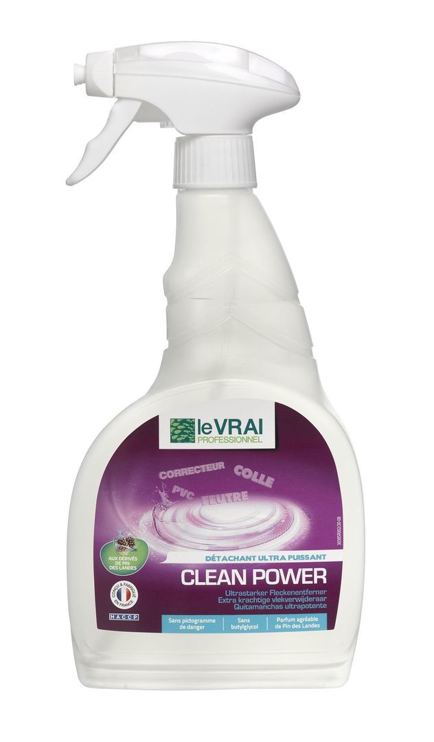 Nettoyant détachant puissant Clean Power - LE VRAI PROFESSIONNEL - Carton de 6x750ml