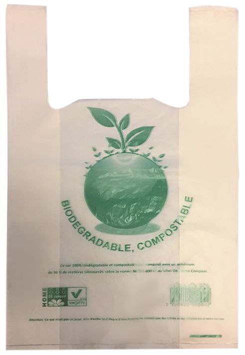 Sac bretelle biodégradable 26x12x45cm - Carton de 1000