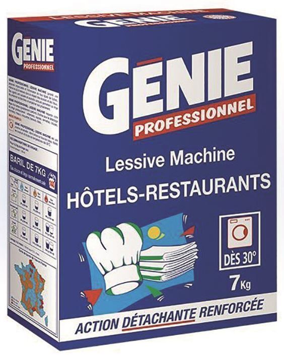 Lessive linge poudre tous textiles action détachante renforcée 140 lavages - GENIE - Baril de 7kg