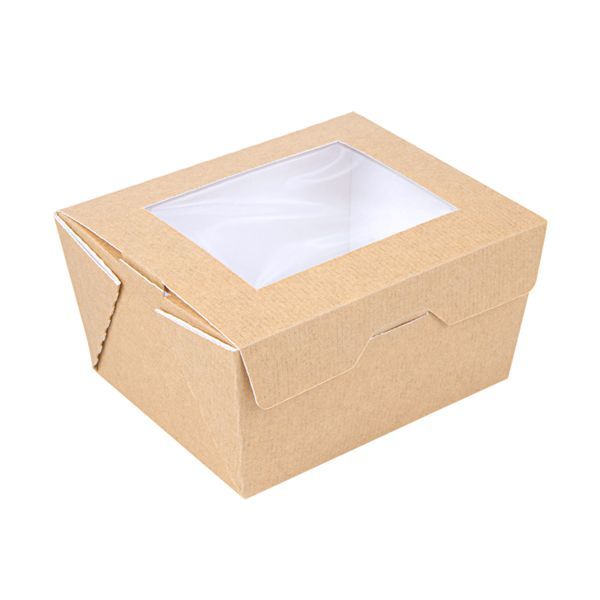 Boite carton kraft salade fenêtre 780cc - GDP - Carton de 300