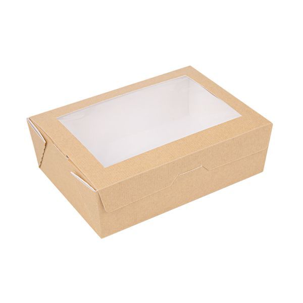 Boite carton kraft salade fenêtre 1000cc - GDP - Carton de 200