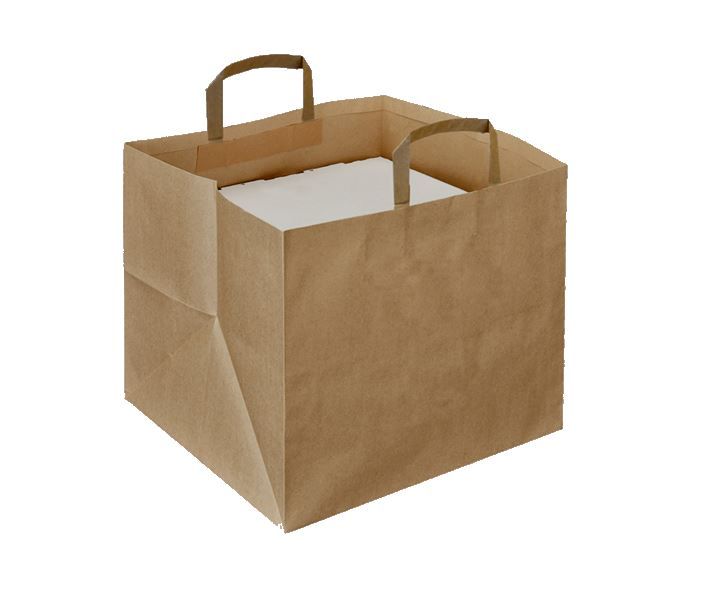 Sac cabas papier kraft brun 36x31x36cm spécial boite pizza - GDP - Carton de 125