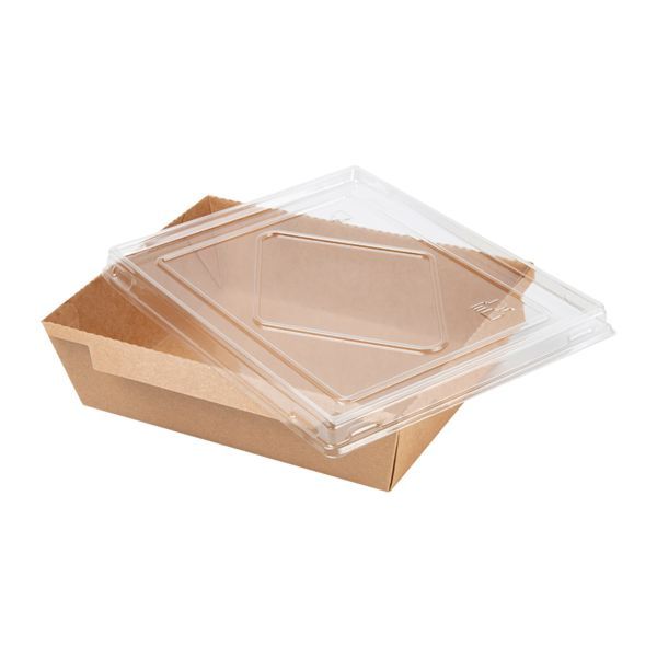 Saladier carton kraft + couvercle PET 900cc - GDP - Carton de 200