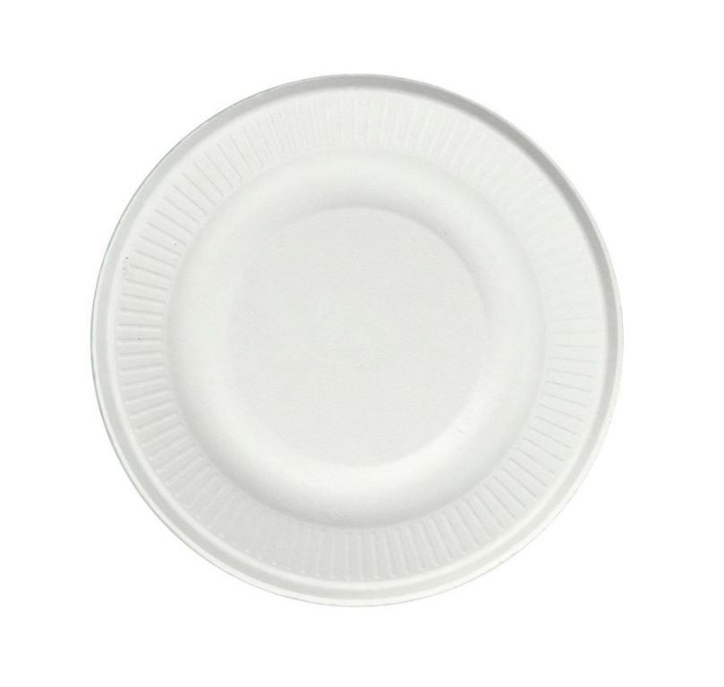 Assiette bagasse blanche 15cm - Paquet de 50