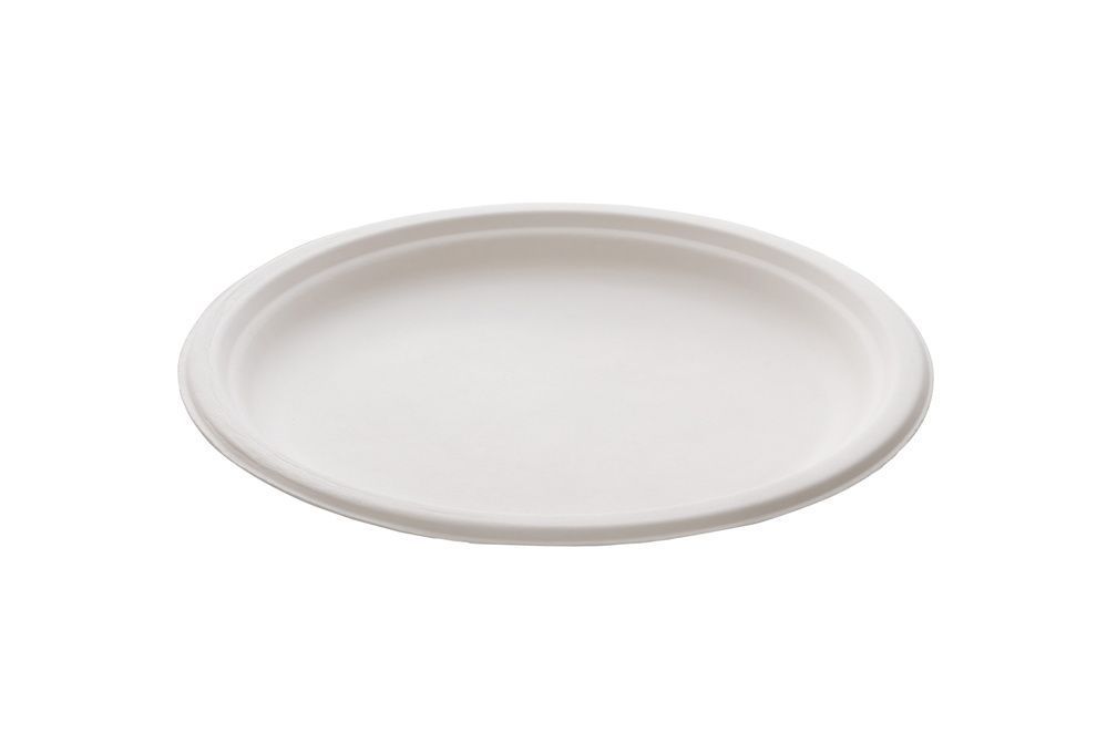 Assiette bagasse blanche 18cm - Paquet de 50