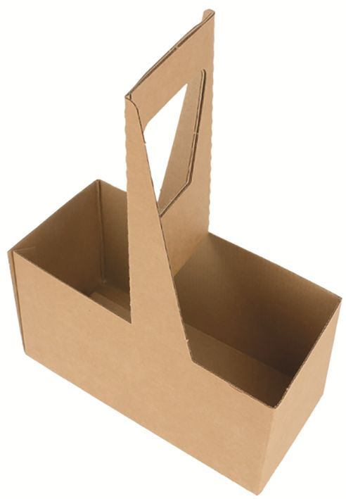 Porte 2 gobelets carton kraft 18x8x24cm - GDP - Carton de 200