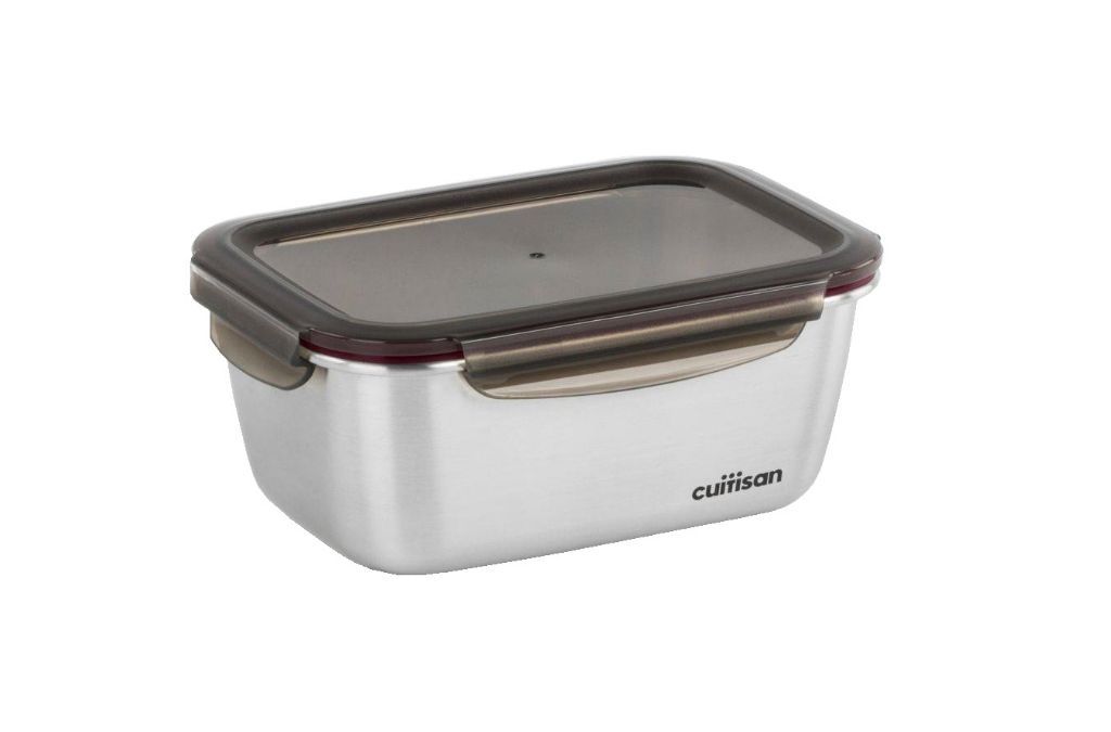 Boite inox de conservation rectangulaire 1800cc avec couvercle - CUITISAN - Carton de 6