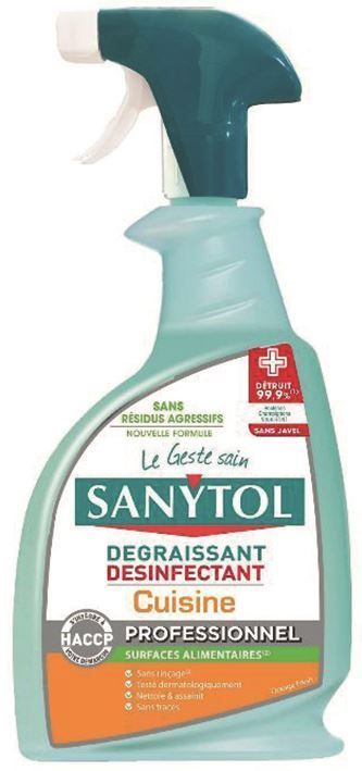 Dégraissant désinfectant cuisine - SANYTOL - Flacon de 750ml