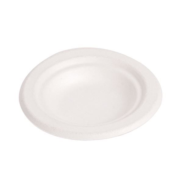 Assiette bagasse blanche 9,5cm - GDP - Paquet de 50