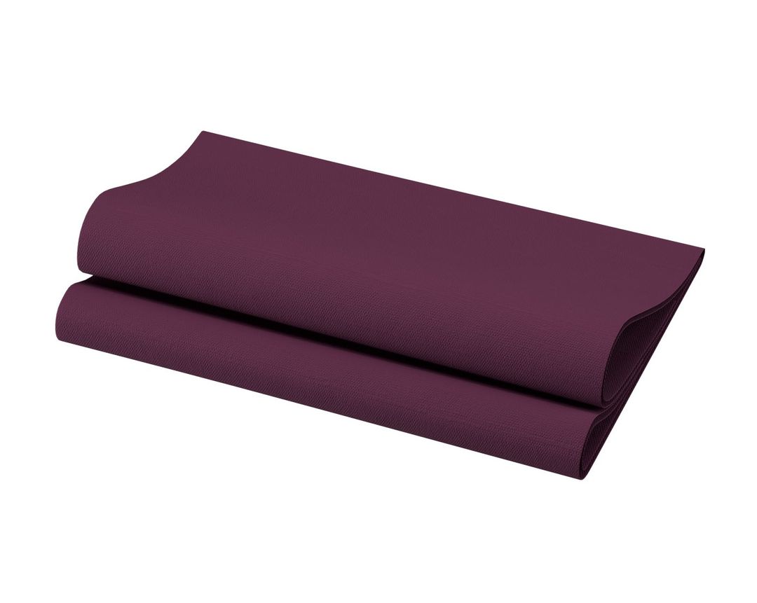 Serviette non tissée Bio Dunisoft 40x40cm prune - DUNI - Carton de 360