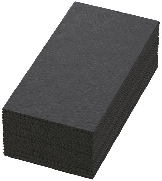 Serviette non tissée Bio Dunisoft 40x40cm plié en 8 noire - DUNI - Carton de 360