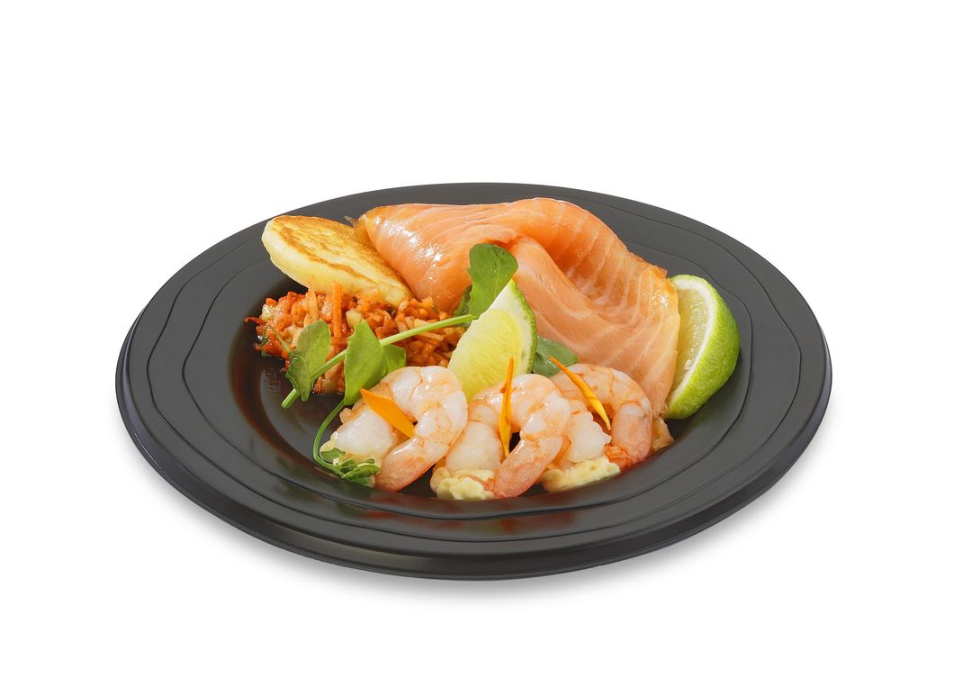 Assiette PP noire réutilisable 18,5cm - ALPHA FORM - Carton de 100