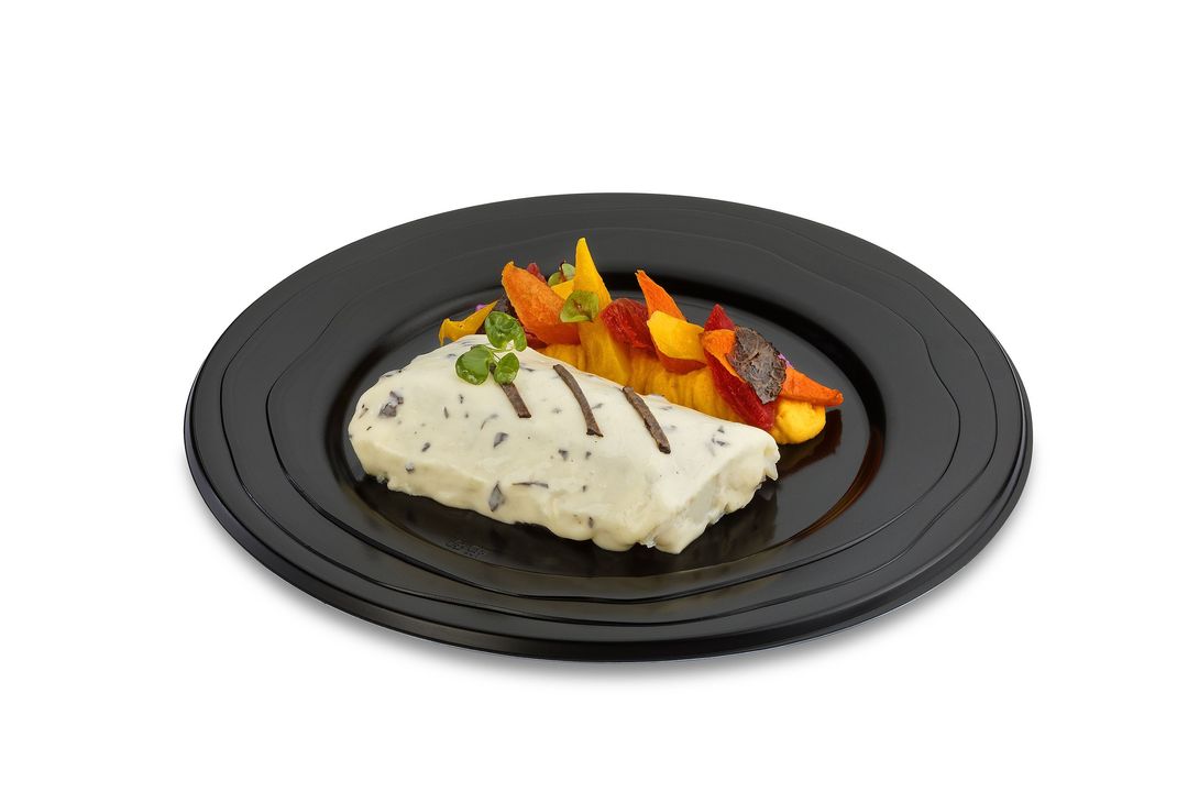 Assiette PP noire réutilisable 24cm - ALPHA FORM - Carton de 100