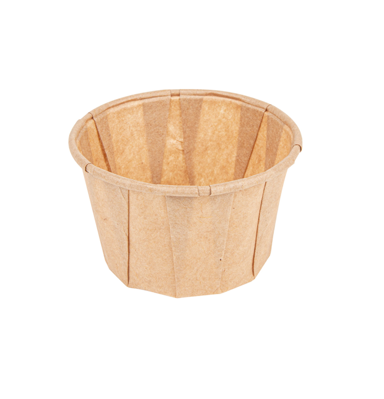 Pot papier plissé marron 60cc - GDP - Paquet de 250