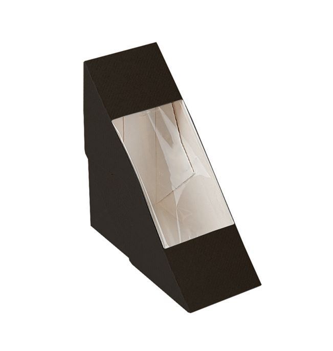 Triangle sandwich carton avec fenêtre simple noir - GDP - Carton de 500