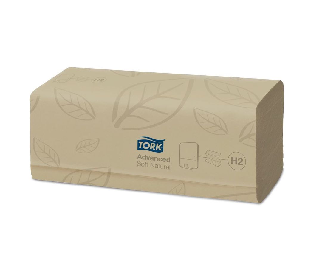 Essuie mains enchevêtré 2 plis 21x24cm naturel Advanced doux H2 - TORK - Carton de 3780