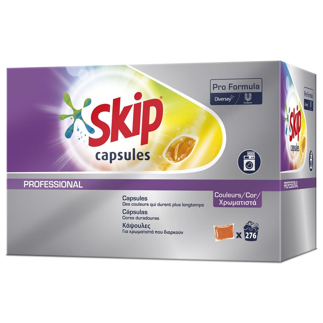 Lessive capsule pour textiles de couleurs - SKIP - Carton de 276