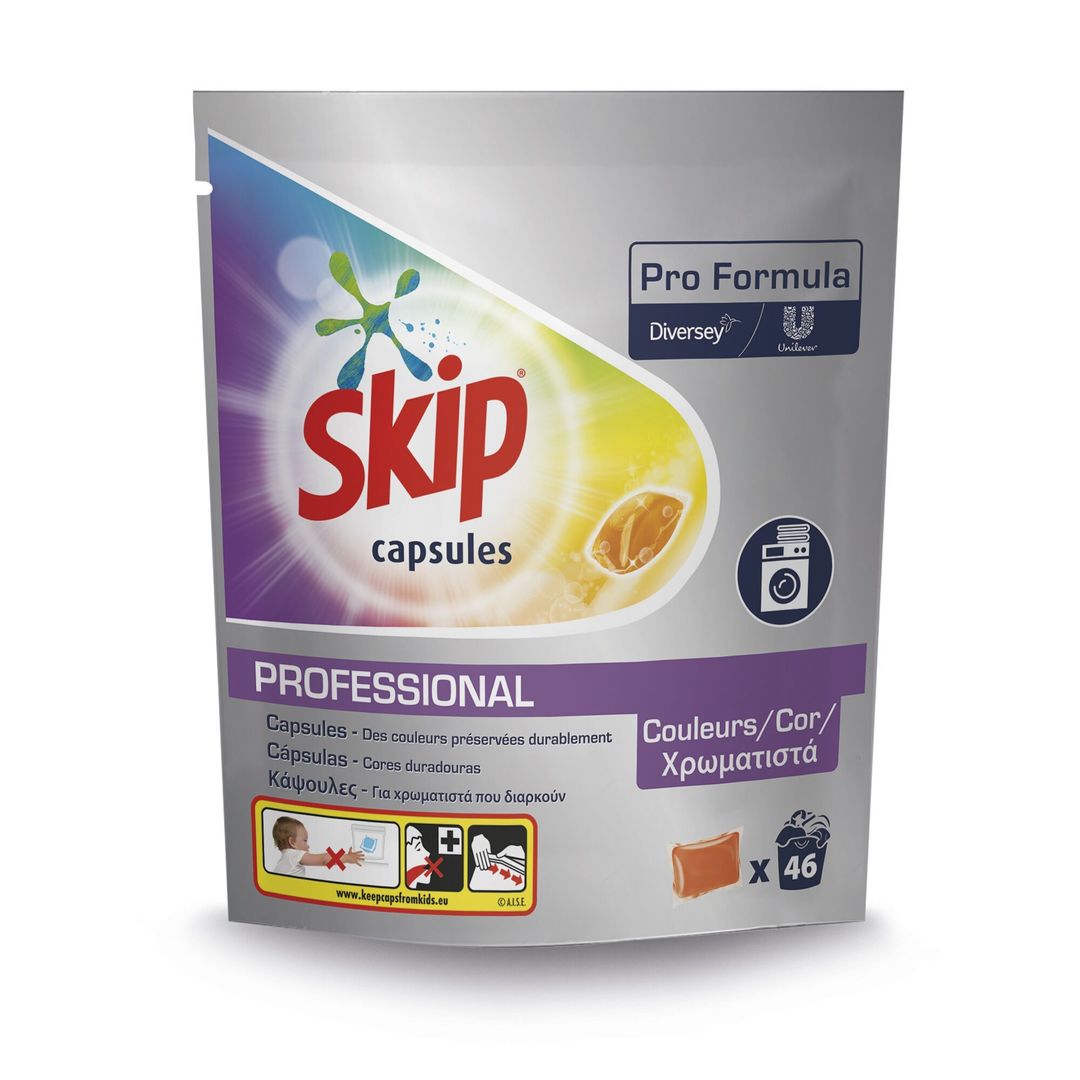 Lessive capsule pour textiles de couleurs - SKIP - Carton de 276