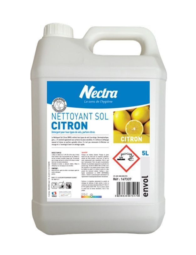 Détergent sol citron - NECTRA - Bidon de 5l
