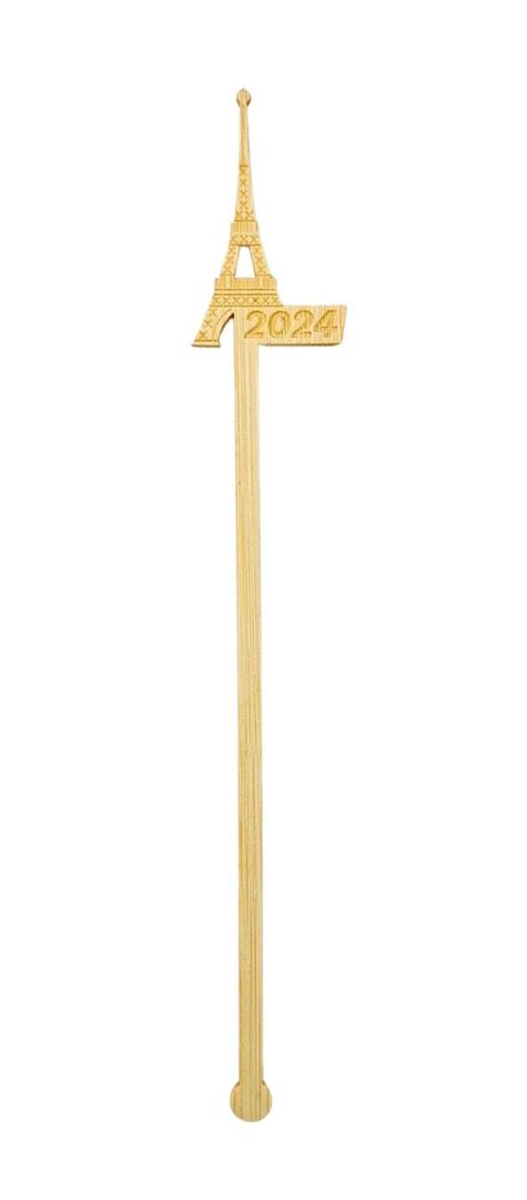 Agitateur bambou 18cm décor Tour Eiffel - Paquet de 50