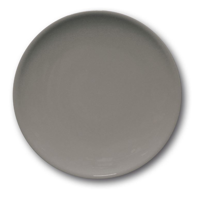 Assiette plate porcelaine Séville grise 28cm - SATURNIA - Carton de 6