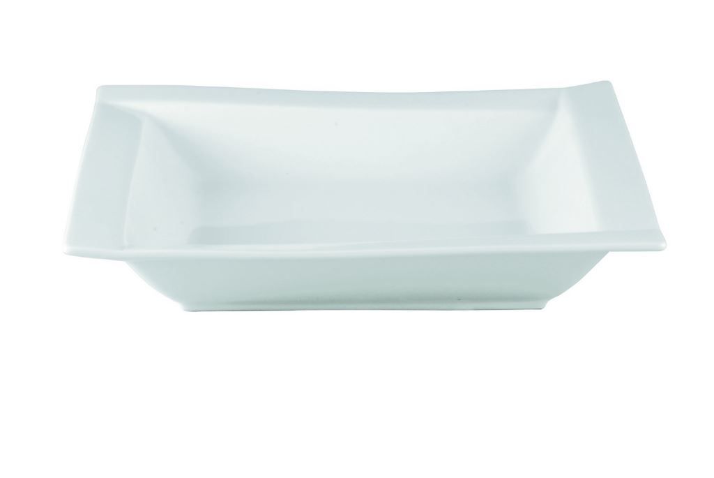 Assiette creuse porcelaine Echiquier 20x20cm - GAFIC - Carton de 3