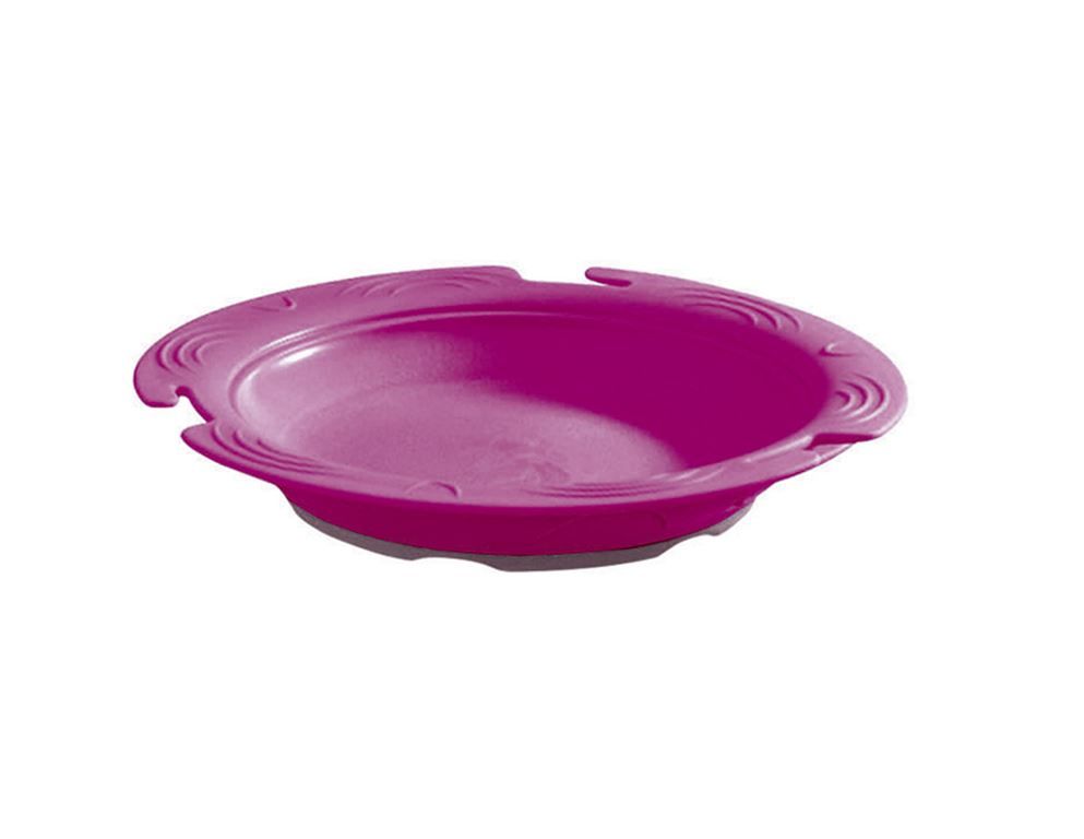 Assiette creuse thermodynamique avec couvercle cassis - SAINT ROMAIN - Carton de 6