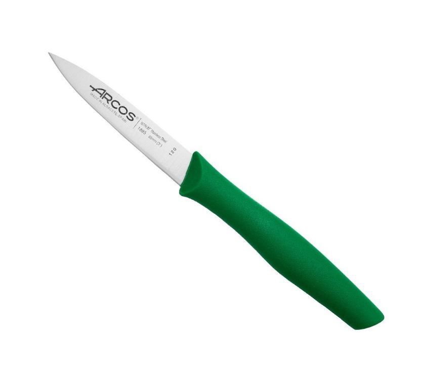 Couteau d'office lame inox manche surmoulé vert 8,5cm - ARCOS - A l'unité