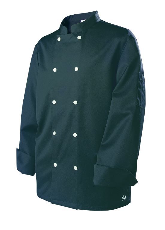 Veste de cuisine polycoton noire manches longues Blake - MOLINEL - A l'unité