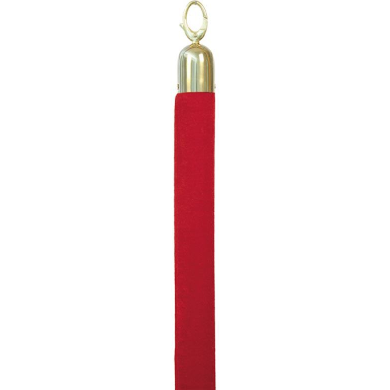 Corde velours pour poteau classique rouge 150cm - VERMES - A l'unité