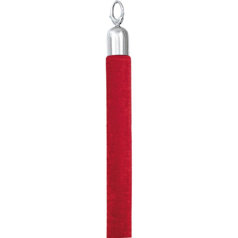 Corde velours pour poteau classique rouge 150cm - VERMES - A l'unité