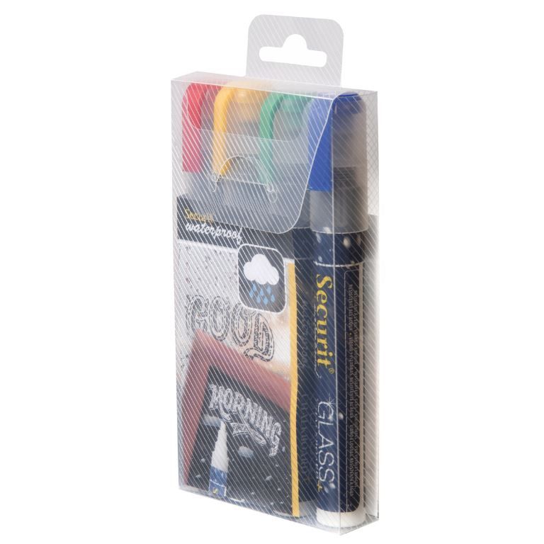 Feutre craie waterproof large couleurs assorties - VERMES - Boite de 4